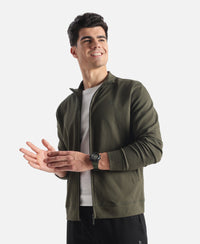 Rayon Nylon Elastane Stretch Jacket with Ribbed Cuffs - Deep Depths