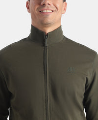 Rayon Nylon Elastane Stretch Jacket with Ribbed Cuffs - Deep Depths