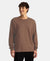 Super Combed Cotton Rich Solid Round Neck Full Sleeve T-Shirt - Brownie Melange