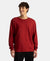 Super Combed Cotton Rich Solid Round Neck Full Sleeve T-Shirt - Sundried Tomato