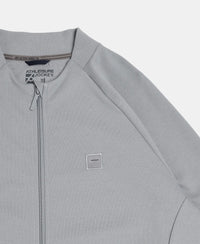 Super Combed Cotton Rich Pique Fabric Jacket with Ribbed Cuffs - Weathervane