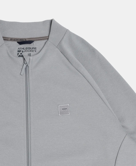 Super Combed Cotton Rich Pique Fabric Jacket with Ribbed Cuffs - Weathervane