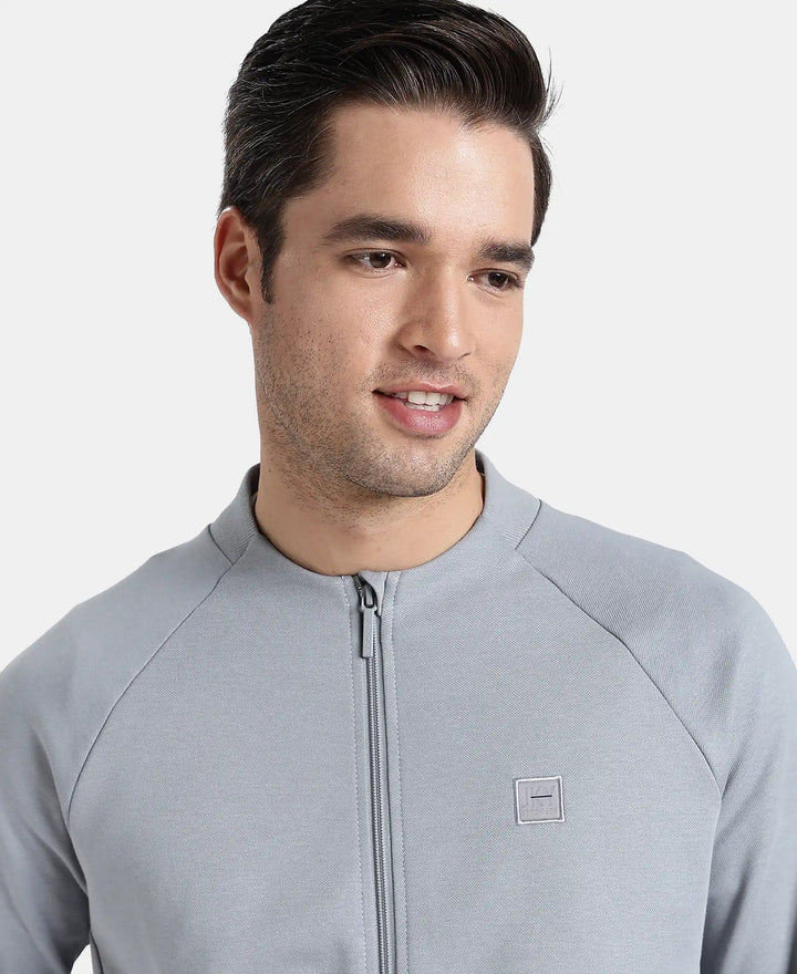 Super Combed Cotton Rich Pique Fabric Jacket with Ribbed Cuffs - Weathervane