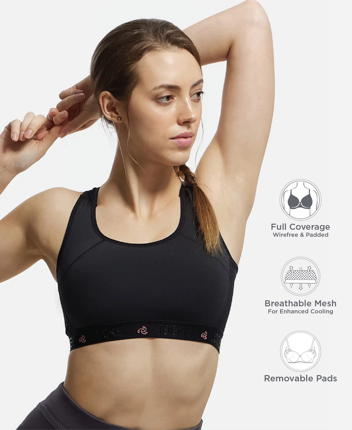 Buy Wirefree Padded Tactel Nylon Elastane Full Coverage Racerback