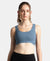 Wirefree Padded Tactel Nylon Elastane Stretch Full Coverage Racerback Styling Sports Bra with StayFresh and StayDry Treatment - Frost