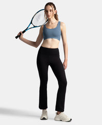 Wirefree Padded Tactel Nylon Elastane Stretch Full Coverage Racerback Styling Sports Bra with StayFresh and StayDry Treatment - Frost