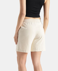 Super Combed Cotton Rich Regular Fit Shorts with Side Pockets - Almond Milk