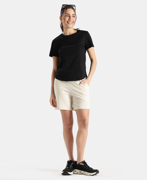 Super Combed Cotton Rich Regular Fit Shorts with Side Pockets - Almond Milk