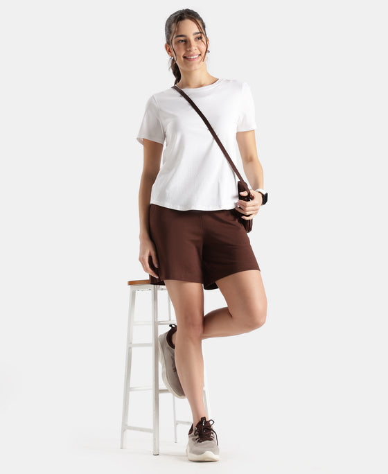 Super Combed Cotton Rich Regular Fit Shorts with Side Pockets - Chicory Coffee