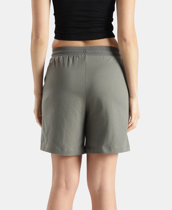 Super Combed Cotton Rich Regular Fit Shorts with Side Pockets - Castor Gray