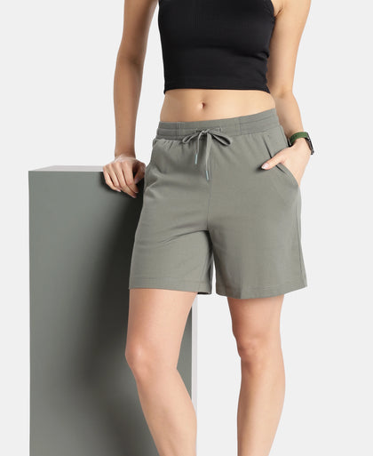 Super Combed Cotton Rich Regular Fit Shorts with Side Pockets - Castor Gray