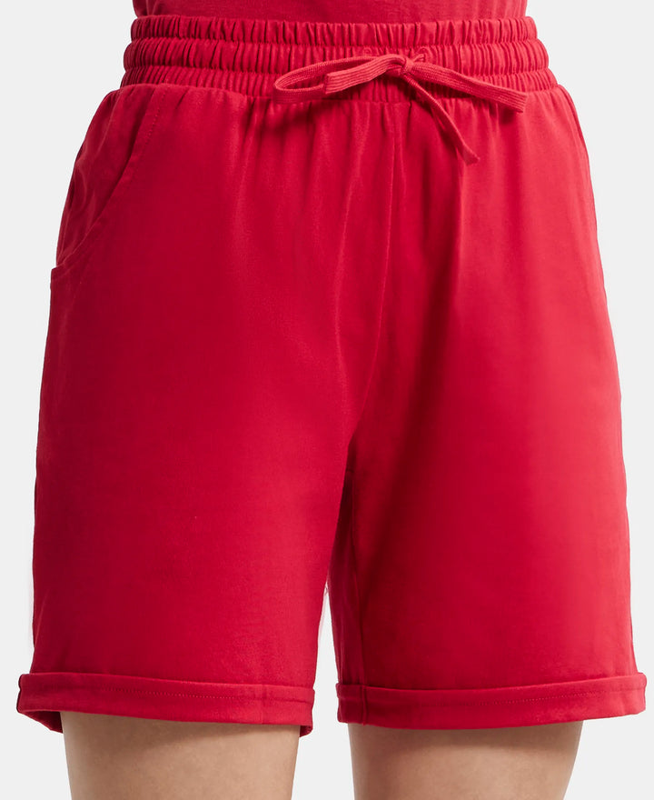 Super Combed Cotton Rich Regular Fit Shorts with Side Pockets - Jaster Red