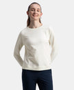 Super Combed Cotton Rich French Terry Fabric Solid Sweatshirt with Raglan Sleeve Styling - Cannoli Cream