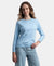 Super Combed Cotton Rich French Terry Fabric Solid Sweatshirt with Raglan Sleeve Styling - Powder Blue