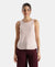 Super Combed Cotton Rich Solid Curved Hem Styled Tank Top - Potpourri