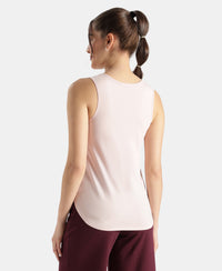 Super Combed Cotton Rich Solid Curved Hem Styled Tank Top - Potpourri