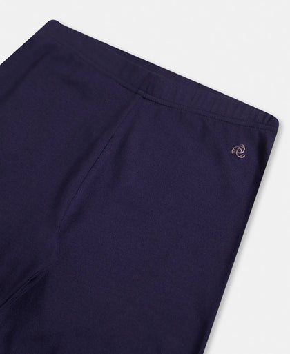 Super Combed Cotton Elastane Stretch Leggings with Ultrasoft Waistband - Blue