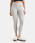 Super Combed Cotton Elastane Stretch Leggings with Ultrasoft Waistband - Light Grey Melange