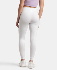 Super Combed Cotton Elastane Stretch Leggings with Ultrasoft Waistband - White
