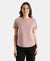 Super Combed Cotton Rich Relaxed Fit Solid Curved Hem Styled Half Sleeve T-Shirt - Woodrose