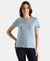 Super Combed Cotton Rich Fabric Relaxed Fit V-Neck Half Sleeve T-Shirt - Mountain Spring