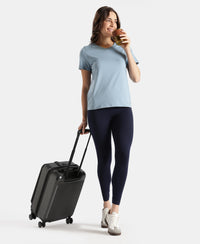 Super Combed Cotton Rich Fabric Relaxed Fit V-Neck Half Sleeve T-Shirt - Mountain Spring