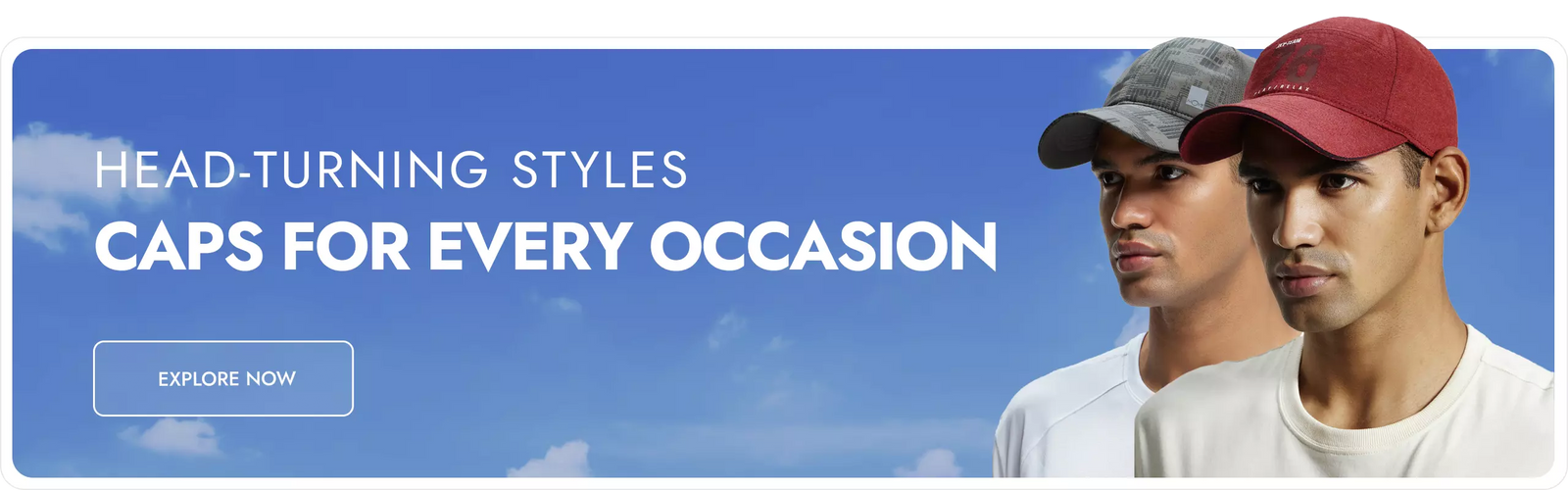 Caps For Every Occasion Men Banner