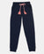 Girl's Super Combed Cotton Elastane Stretch Slim Fit Joggers - Navy Melange