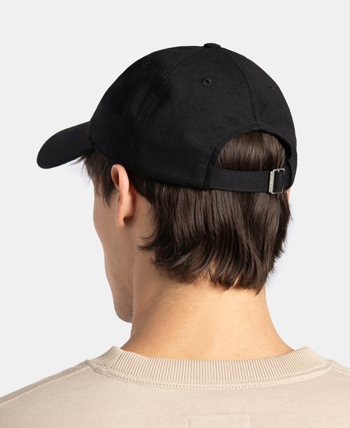 Microfiber Blend Solid Cap with Adjustable Back Closure - Black