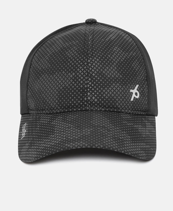 Polyester Printed Cap with Adjustable Back Closure and StayDry Technology - Black