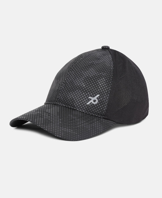 Polyester Printed Cap with Adjustable Back Closure and StayDry Technology - Black