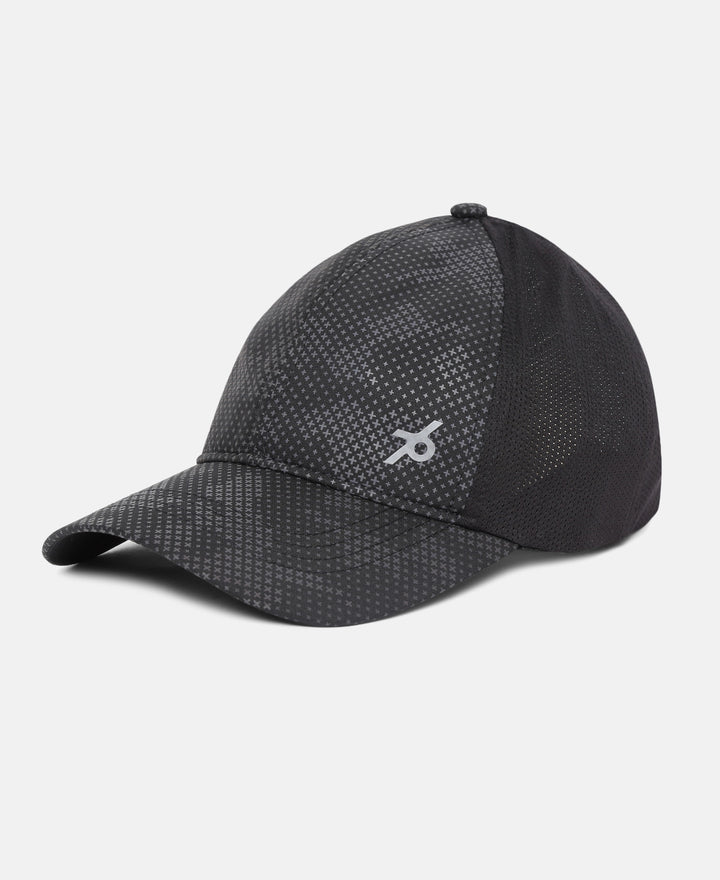 Polyester Printed Cap with Adjustable Back Closure and StayDry Technology - Black