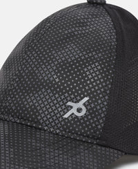 Polyester Printed Cap with Adjustable Back Closure and StayDry Technology - Black