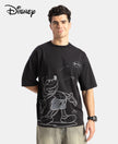 Disney Mickey Mouse Super Combed Cotton Rich Graphic Printed Oversized T-Shirt - Black