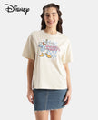 Disney Donald Duck Super Combed Cotton Rich Oversized Fit Printed T-Shirt - Almond Milk