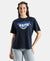 Disney Stitch Super Combed Cotton Rich Oversized Fit Printed T-Shirt - Navy