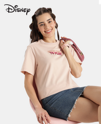 Disney Minnie Mouse Super Combed Cotton Rich Oversized Fit Printed T-Shirt - Cameo Rose