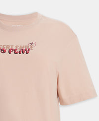 Disney Minnie Mouse Super Combed Cotton Rich Oversized Fit Printed T-Shirt - Cameo Rose