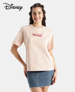 Disney Minnie Mouse Super Combed Cotton Rich Oversized Fit Printed T-Shirt - Cameo Rose