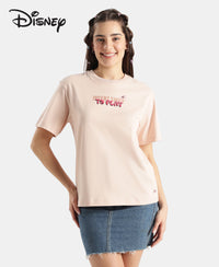 Disney Minnie Mouse Super Combed Cotton Rich Oversized Fit Printed T-Shirt - Cameo Rose