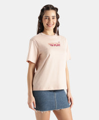 Disney Minnie Mouse Super Combed Cotton Rich Oversized Fit Printed T-Shirt - Cameo Rose