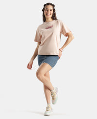 Disney Minnie Mouse Super Combed Cotton Rich Oversized Fit Printed T-Shirt - Cameo Rose