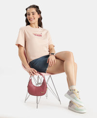 Disney Minnie Mouse Super Combed Cotton Rich Oversized Fit Printed T-Shirt - Cameo Rose