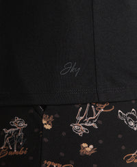 Disney Bambi TENCEL™ Micro Modal Cotton Regular Fit T-Shirt and Pyjama Set - Black