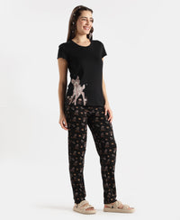 Disney Bambi TENCEL™ Micro Modal Cotton Regular Fit T-Shirt and Pyjama Set - Black