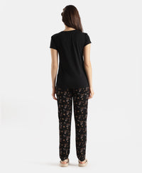 Disney Bambi TENCEL™ Micro Modal Cotton Regular Fit T-Shirt and Pyjama Set - Black