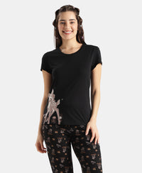 Disney Bambi TENCEL™ Micro Modal Cotton Regular Fit T-Shirt and Pyjama Set - Black