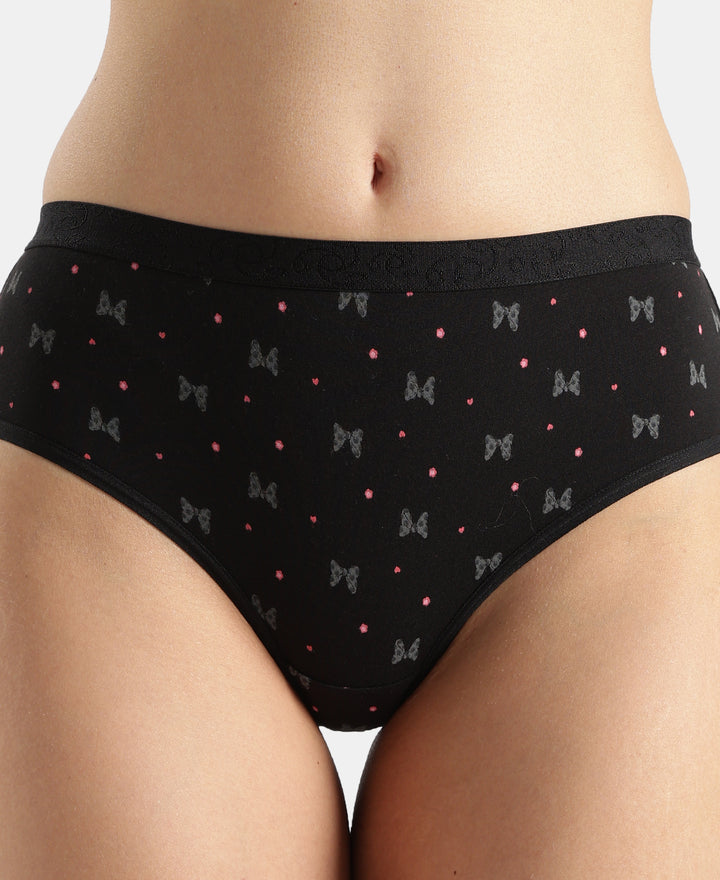 Disney Mickey & Friends High Coverage Super Combed Cotton Elastane Stretch Mid Waist Hipster - Candlelight Peach, Mocha & Black (Pack of 3)