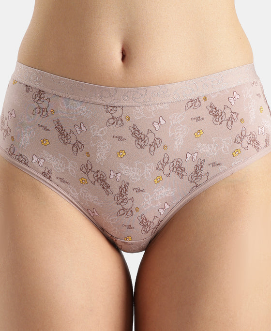 Disney Mickey & Friends High Coverage Super Combed Cotton Elastane Stretch Mid Waist Hipster - Candlelight Peach, Mocha & Black (Pack of 3)