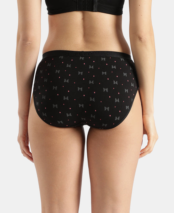 Disney Mickey & Friends High Coverage Super Combed Cotton Elastane Stretch Mid Waist Hipster - Candlelight Peach, Mocha & Black (Pack of 3)
